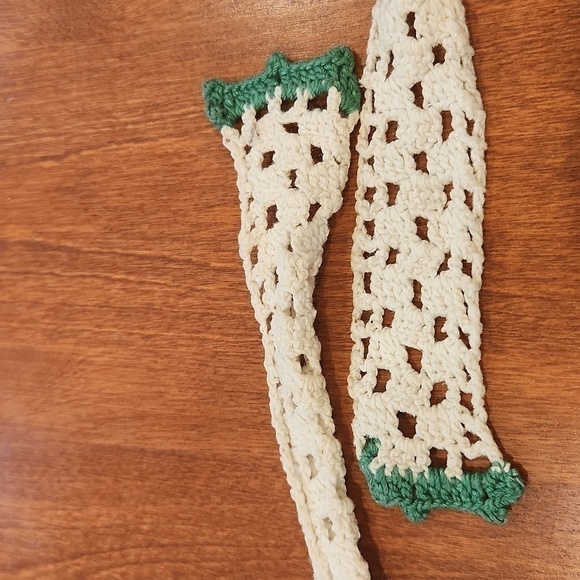 Lace half apron green and white Christmas - Picture 4 of 4